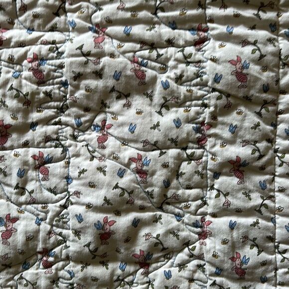 Disney Winnie The Pooh Vintage Baby Quilt Nursery Bedding Piglet Eeyore Handmade - Picture 11 of 11